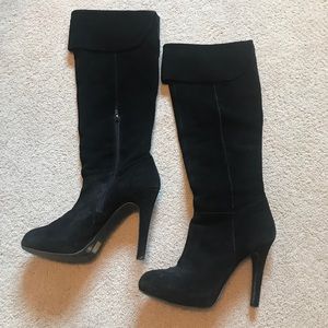 Leather knee high boots